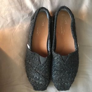Black Glitter Wool TOMs